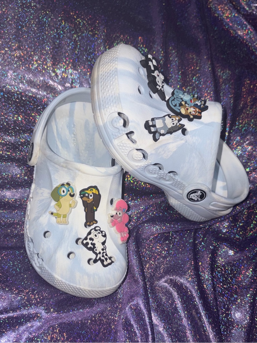 Kids Crocs Marble Light Blue